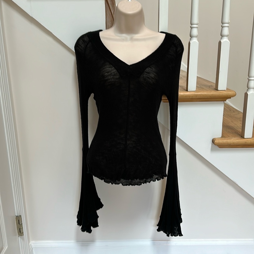 Free People Intimately Knit Top with Flared Sleeves